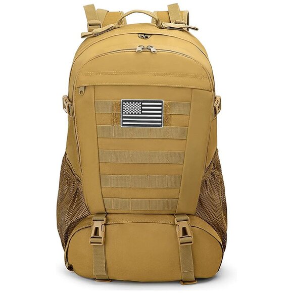 Tactical Backpack for Men Hiking Day Pack Molle Military Rucksack 35L-TAN - Picture 8 of 8